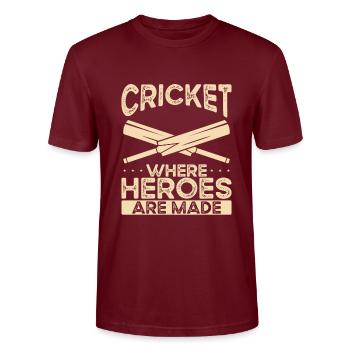 Le cricket, où les héros sont faits - T-shirt bio CRAFTER Stanley Stella Unisexe - bordeaux - Devant - Alina (178cm) & Michal (187cm)