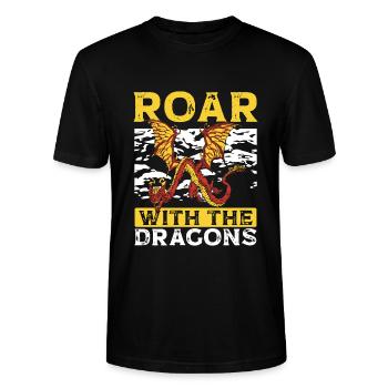 Brülle Mit Den Drachen - Stanley/Stella Unisex Bio-T-Shirt CRAFTER - Schwarz - Vorne - Alina (178cm) & Michal (187cm)