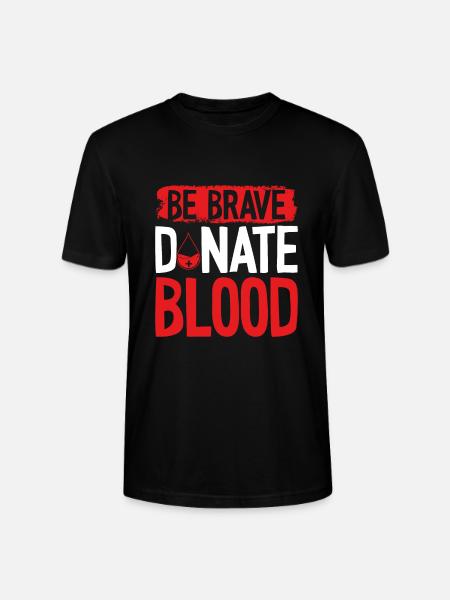 Be brave, donate blood - Stanley/Stella CRAFTER Unisex Organic T-Shirt - black