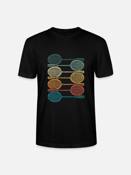 Bunte Badmintonschläger - Stanley/Stella Unisex Bio-T-Shirt CRAFTER - Schwarz