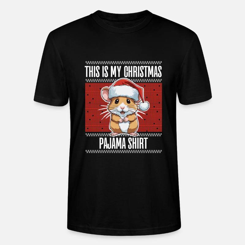 Pyjama de hamster de Noël - T-shirt bio CRAFTER Stanley Stella Unisexe - noir