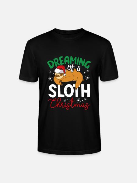 Dream of a sloth Xmas - Stanley/Stella CRAFTER Unisex Organic T-Shirt - black