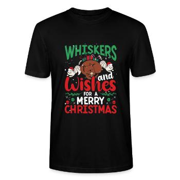 Whiskers and wishes - Stanley/Stella CRAFTER Unisex Organic T-Shirt - black - Front - Alina (178cm) & Michal (187cm)