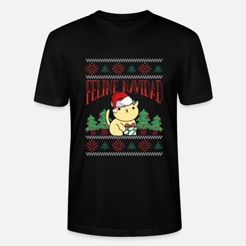Katzen navidad - Stanley/Stella Unisex Bio-T-Shirt CRAFTER - Schwarz
