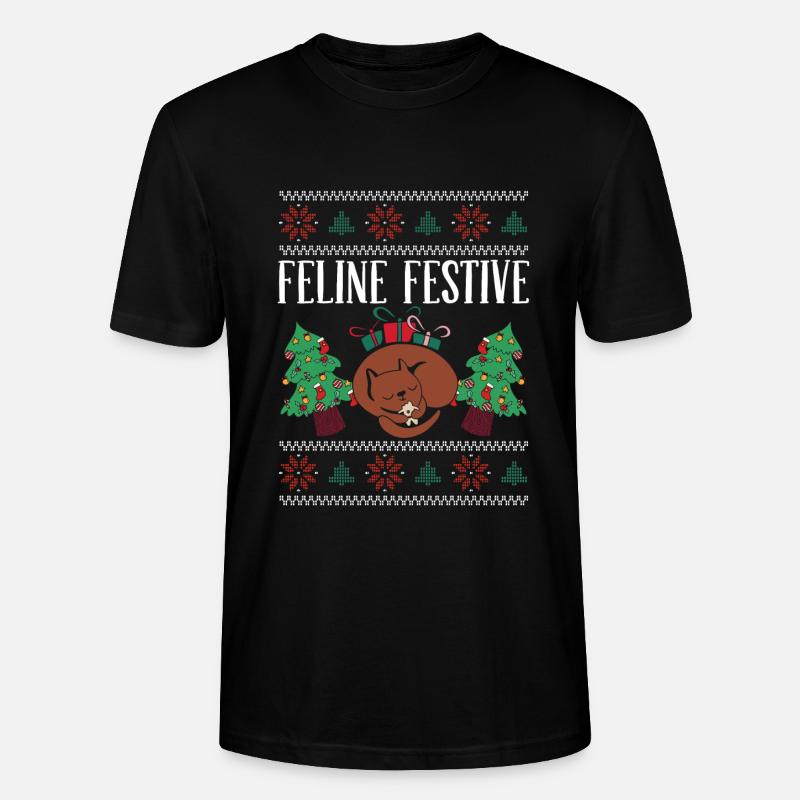 Schnurrende Weihnachtszeit - Stanley/Stella Unisex Bio-T-Shirt CRAFTER - Schwarz