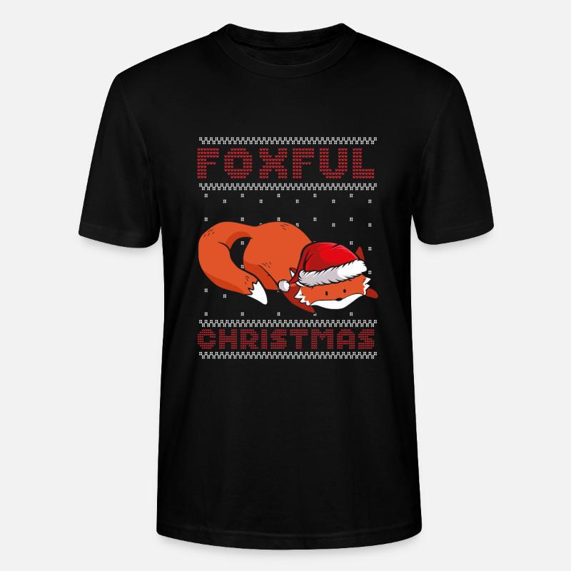 Fuchsige Weihnachten - Stanley/Stella Unisex Bio-T-Shirt CRAFTER - Schwarz