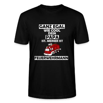 Feuerwehrmann | Mein Papa ist Feuerwehrmann |Beruf - Stanley/Stella Unisex Bio-T-Shirt CRAFTER - Schwarz - Vorne - Alina (178cm) & Michal (187cm)
