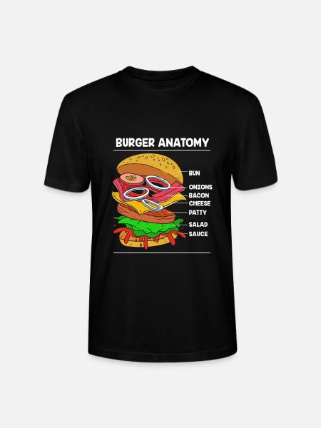 Cheeseburger Anatomy - Stanley/Stella CRAFTER Unisex Organic T-Shirt - black