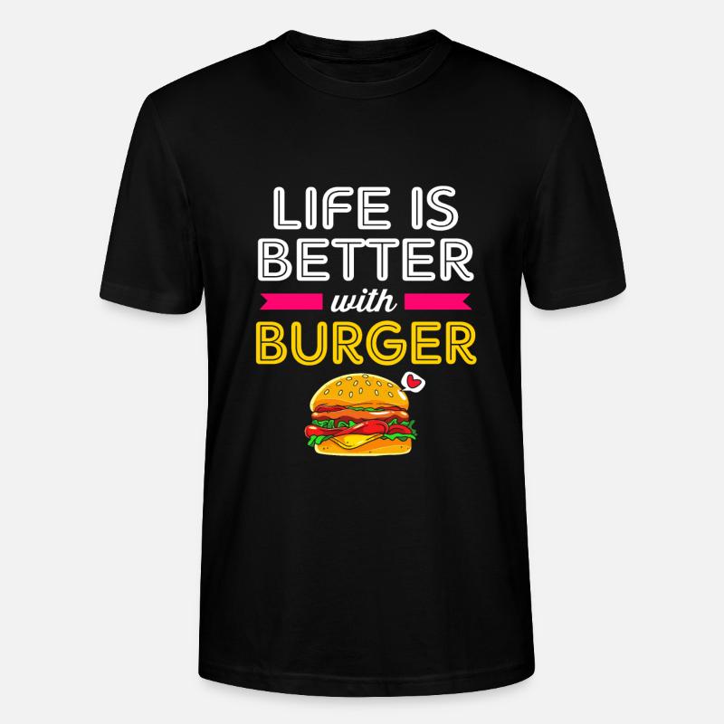 Cheeseburger - Stanley/Stella Unisex Bio-T-Shirt CRAFTER - Schwarz