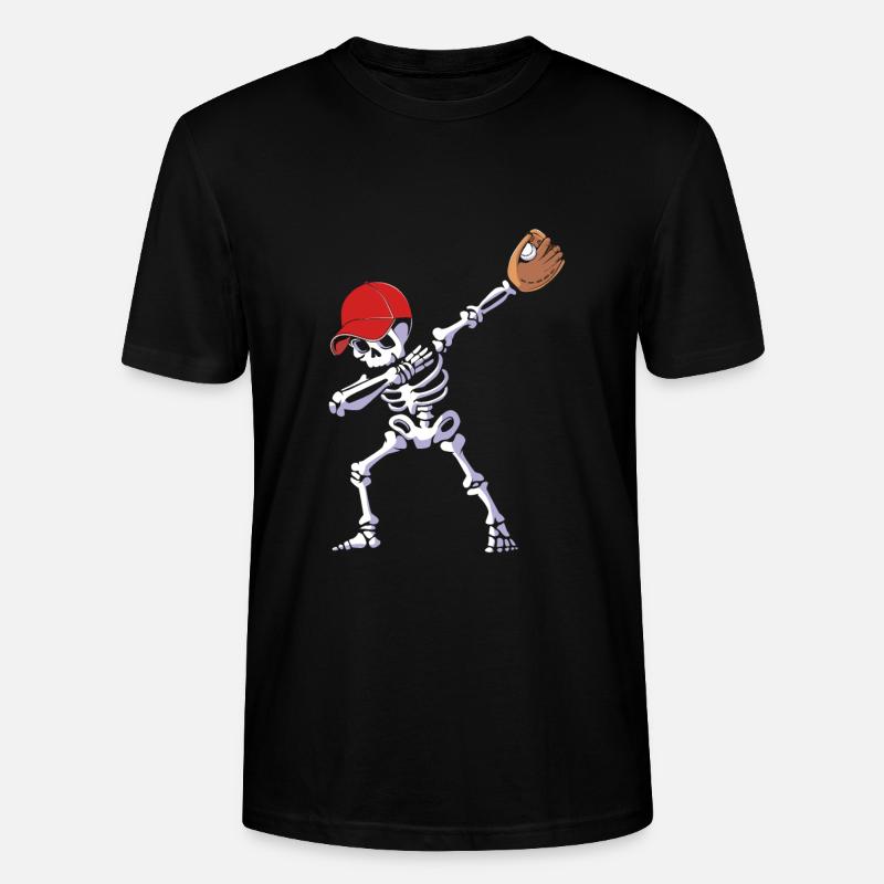 Baseball Skeleton Halloween - Stanley/Stella CRAFTER Unisex Organic T-Shirt - black