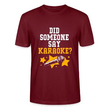Karaoké - T-shirt bio CRAFTER Stanley Stella Unisexe - bordeaux - Devant - Alina (178cm) & Michal (187cm)