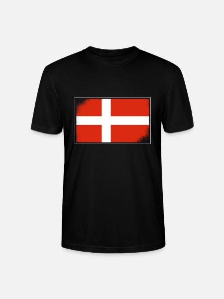 Danmarks flag Skandinavien Danske Flag Rejser - Stanley Stella CRAFTER unisex økologisk-T-shirt - sort