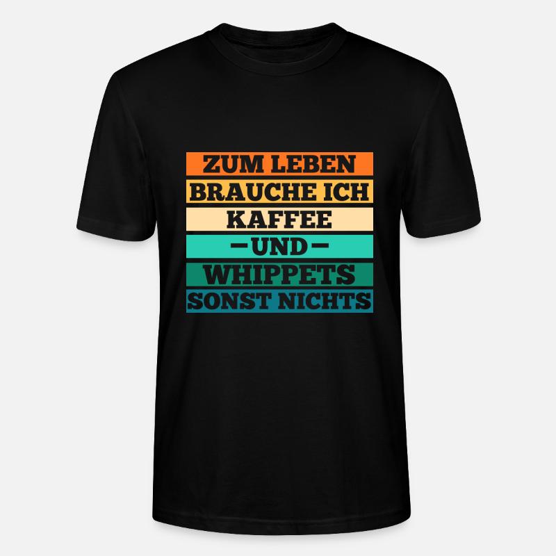 Hund Kaffee Whippet - Stanley/Stella Unisex Bio-T-Shirt CRAFTER - Schwarz