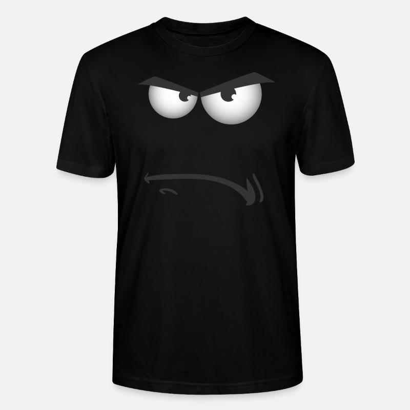 Cartoon Angry Grumpy Face - Stanley/Stella Unisex Bio-T-Shirt CRAFTER - Schwarz