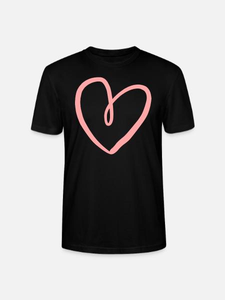 heart pink valentine's day - Stanley/Stella CRAFTER Unisex Organic T-Shirt - black