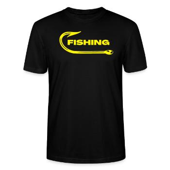 Fishing Fishing - Stanley/Stella CRAFTER Unisex Organic T-Shirt - black - Front - Alina (178cm) & Michal (187cm)