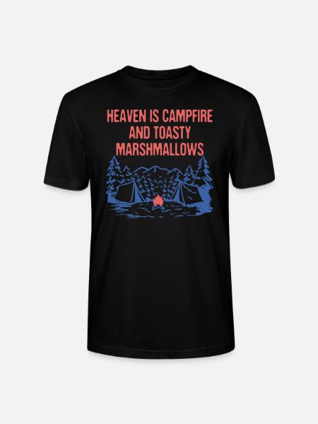 Campfire & Marshmallows Camping Foodie Camper - Stanley/Stella CRAFTER Unisex Organic T-Shirt - black