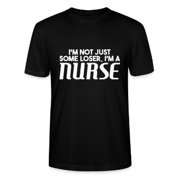 Je ne suis pas qu’un perdant, je suis une infirmière - T-shirt bio CRAFTER Stanley Stella Unisexe - noir - Devant - Alina (178cm) & Michal (187cm)