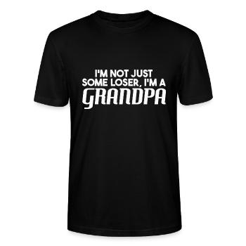 Ich bin kein Verlierer, ich bin ein Opa. - Stanley/Stella Unisex Bio-T-Shirt CRAFTER - Schwarz - Vorne - Alina (178cm) & Michal (187cm)