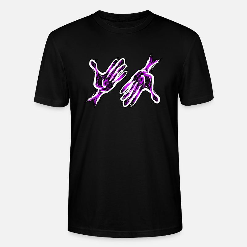 mains violettes - T-shirt bio CRAFTER Stanley Stella Unisexe - noir