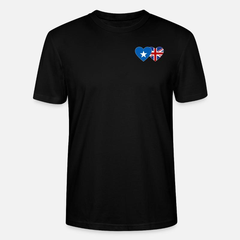 Somalie Angleterre Flag Heart - T-shirt bio CRAFTER Stanley Stella Unisexe - noir