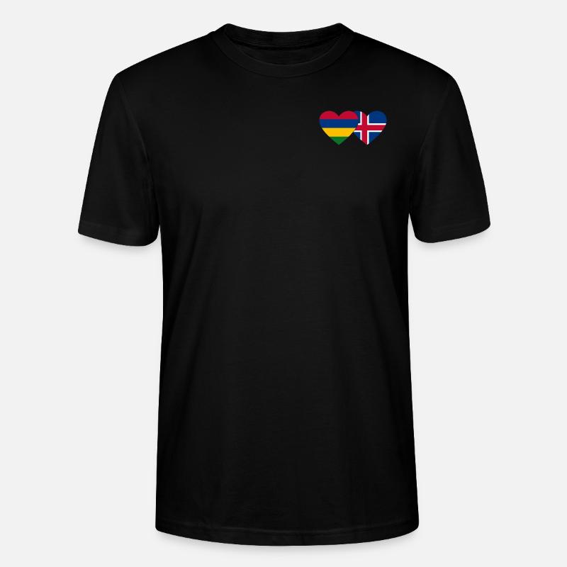 Maurice Islande Flag Coeur - T-shirt bio CRAFTER Stanley Stella Unisexe - noir