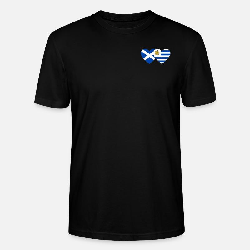 Écosse Uruguay Drapeau du cœur - T-shirt bio CRAFTER Stanley Stella Unisexe - noir