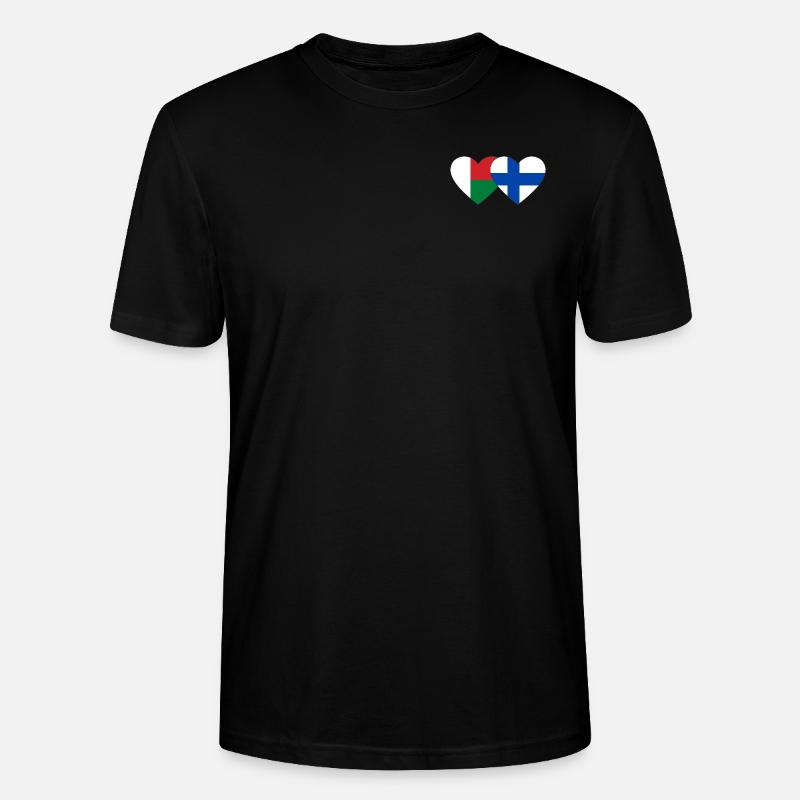 Madagascar Finlande Drapeau du Cœur - T-shirt bio CRAFTER Stanley Stella Unisexe - noir