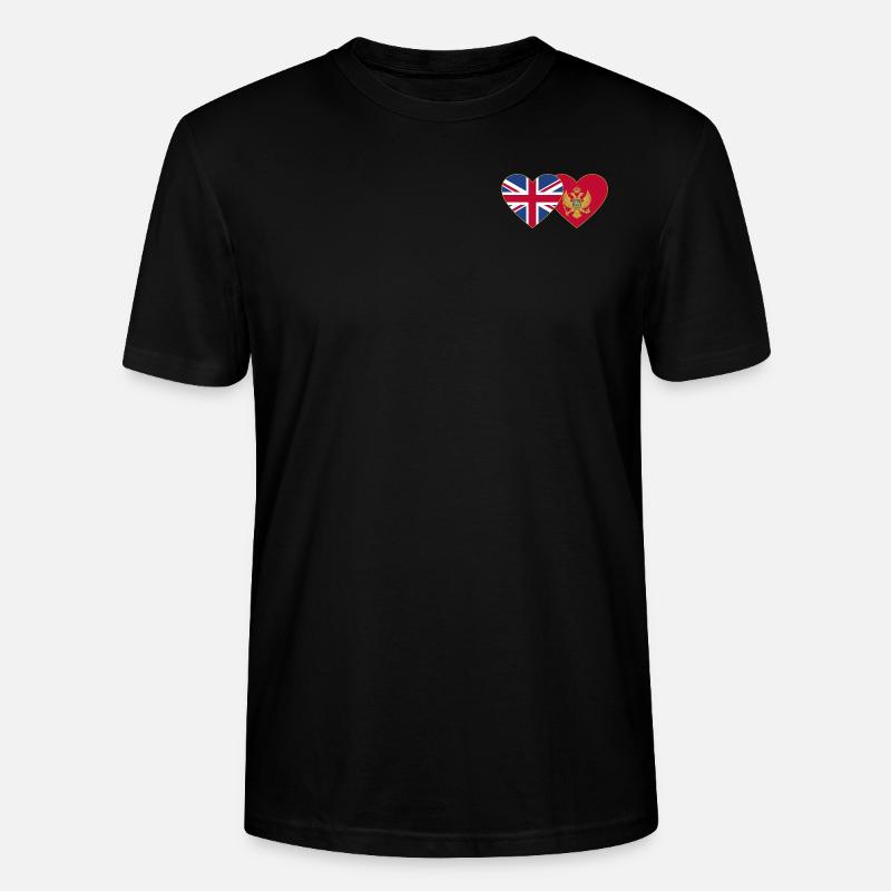 Angleterre Monténégro drapeau - T-shirt bio CRAFTER Stanley Stella Unisexe - noir