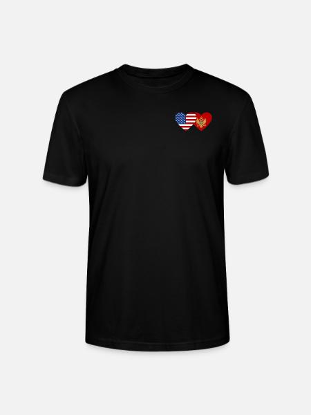 USA Montenegro flag - Stanley/Stella CRAFTER Unisex Organic T-Shirt - black