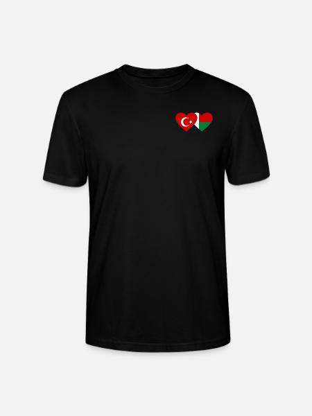 Turkey Madagascar flag heart - Stanley/Stella CRAFTER Unisex Organic T-Shirt - black