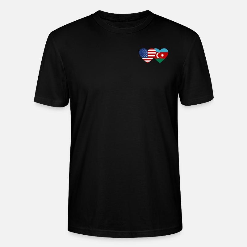 États-Unis Azerbaïdjan drapeau coeur - T-shirt bio CRAFTER Stanley Stella Unisexe - noir