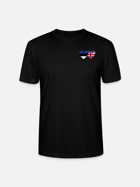 Estonie Angleterre Drapeau Coeur - T-shirt bio CRAFTER Stanley Stella Unisexe - noir