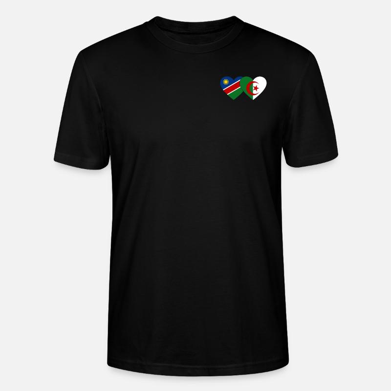 Namibia Algerien Flagge Herz - Stanley/Stella Unisex Bio-T-Shirt CRAFTER - Schwarz