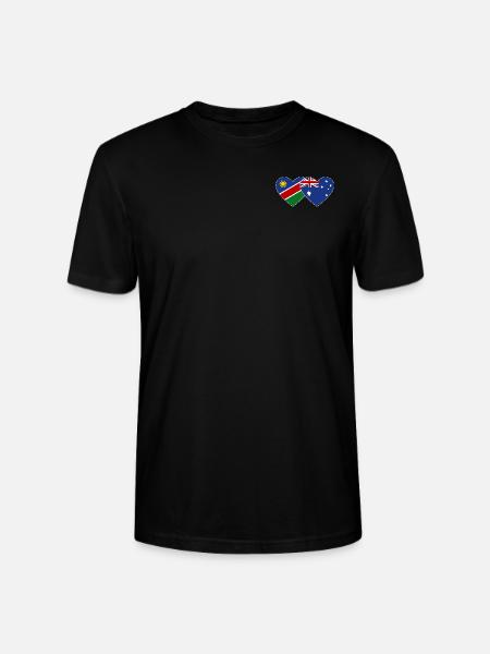 Tunisia Australia Flag Heart - Stanley/Stella CRAFTER Unisex Organic T-Shirt - black