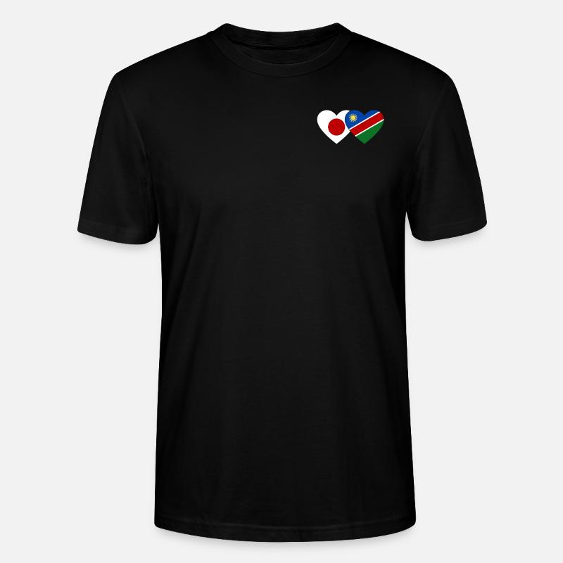Japan Namibia Flagge Herz - Stanley/Stella Unisex Bio-T-Shirt CRAFTER - Schwarz