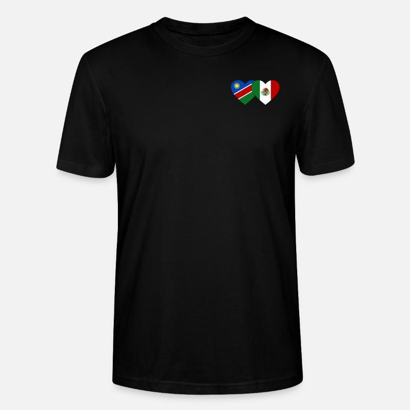 Namibia Mexiko Flagge Herz - Stanley/Stella Unisex Bio-T-Shirt CRAFTER - Schwarz