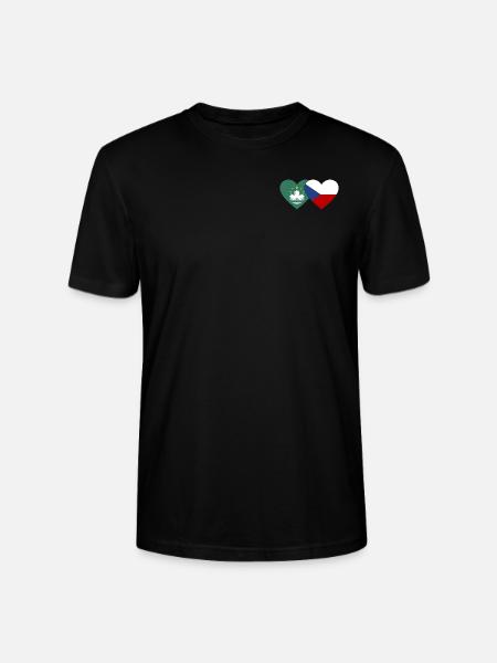 Macao République tchèque Flag Heart - T-shirt bio CRAFTER Stanley Stella Unisexe - noir