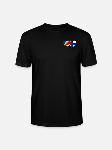 Seychelles Finland Flag Heart - Stanley/Stella CRAFTER Unisex Organic T-Shirt - black