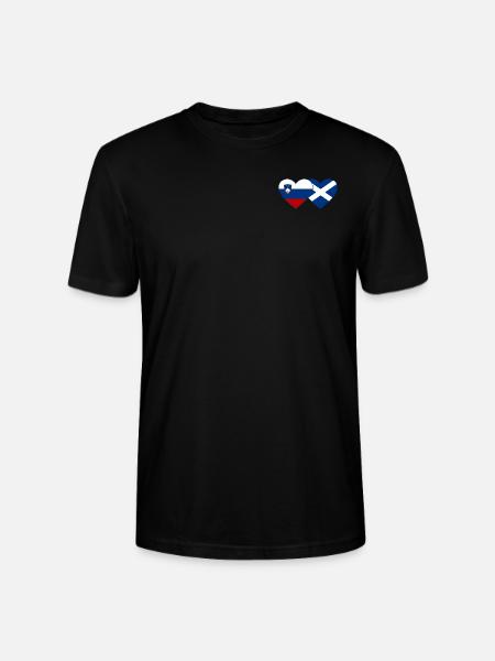 Slovenia Scotland Flag Heart - Stanley/Stella CRAFTER Unisex Organic T-Shirt - black
