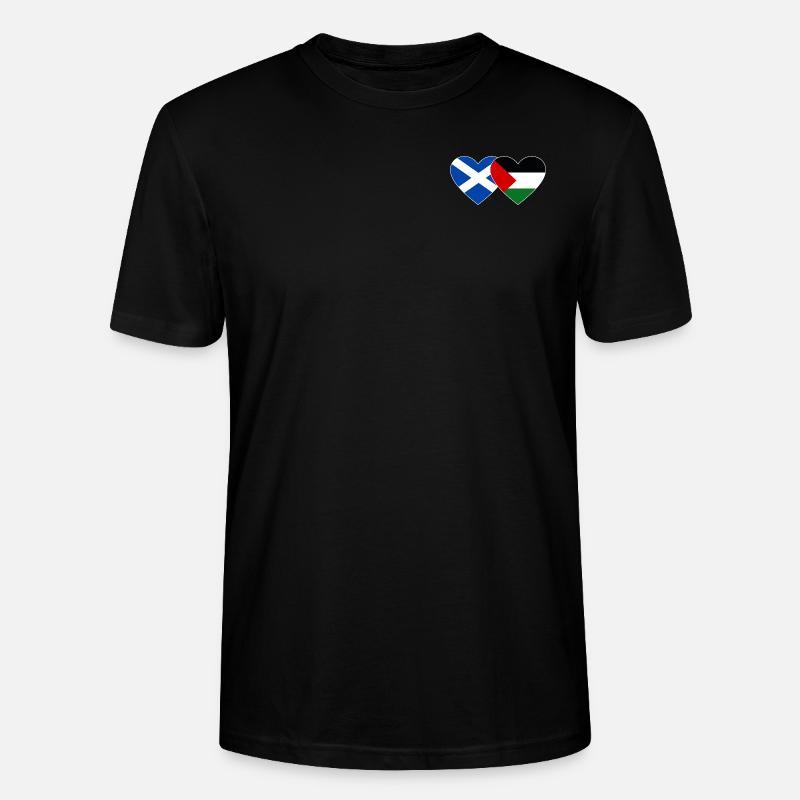 Ecosse Palestine drapeau coeur - T-shirt bio CRAFTER Stanley Stella Unisexe - noir