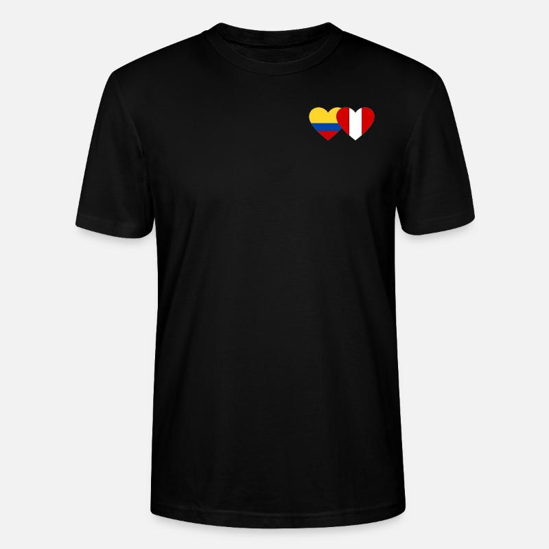 Colombie Pérou Drapeau Coeur - T-shirt bio CRAFTER Stanley Stella Unisexe - noir
