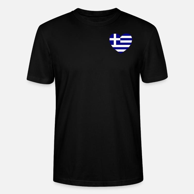 Grèce Drapeau Coeur de Hellas - T-shirt bio CRAFTER Stanley Stella Unisexe - noir