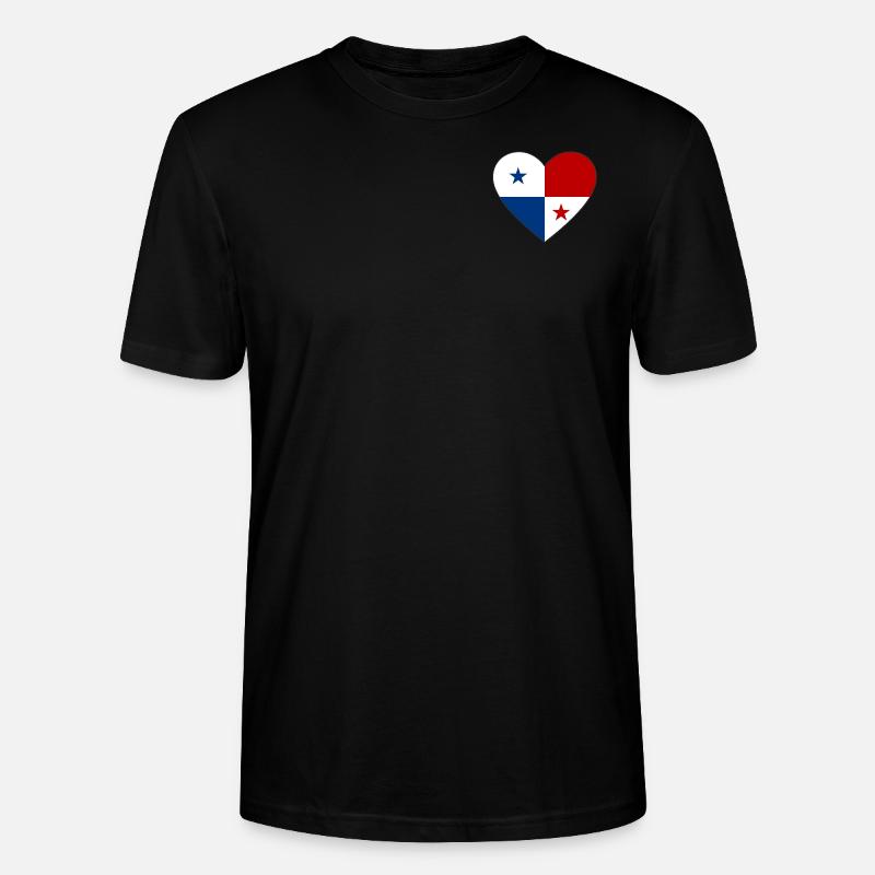 Cœur de drapeau du Panama - T-shirt bio CRAFTER Stanley Stella Unisexe - noir