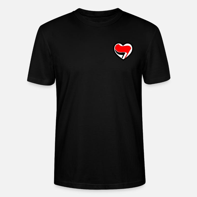 Antifa Herz - Stanley/Stella Unisex Bio-T-Shirt CRAFTER - Schwarz