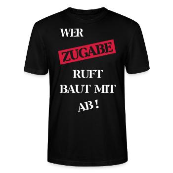 Wer Zugabe ruft.... - Stanley/Stella Unisex Bio-T-Shirt CRAFTER - Schwarz - Vorne - Alina (178cm) & Michal (187cm)