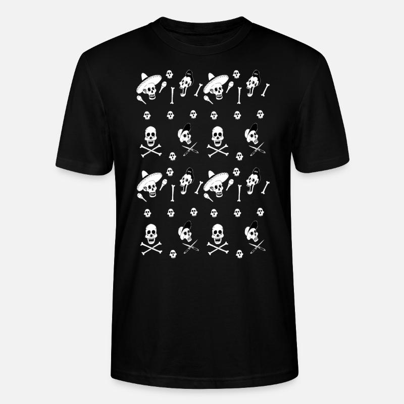 skulls panel - T-shirt bio CRAFTER Stanley Stella Unisexe - noir