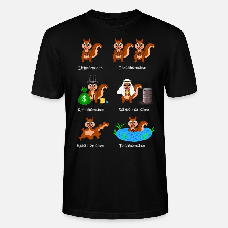 écureuils, écureuils, écureuils, cheikhs, - T-shirt bio CRAFTER Stanley Stella Unisexe - noir