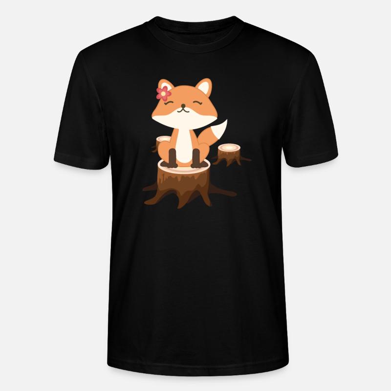 Fox - Stanley/Stella CRAFTER Unisex Organic T-Shirt - black