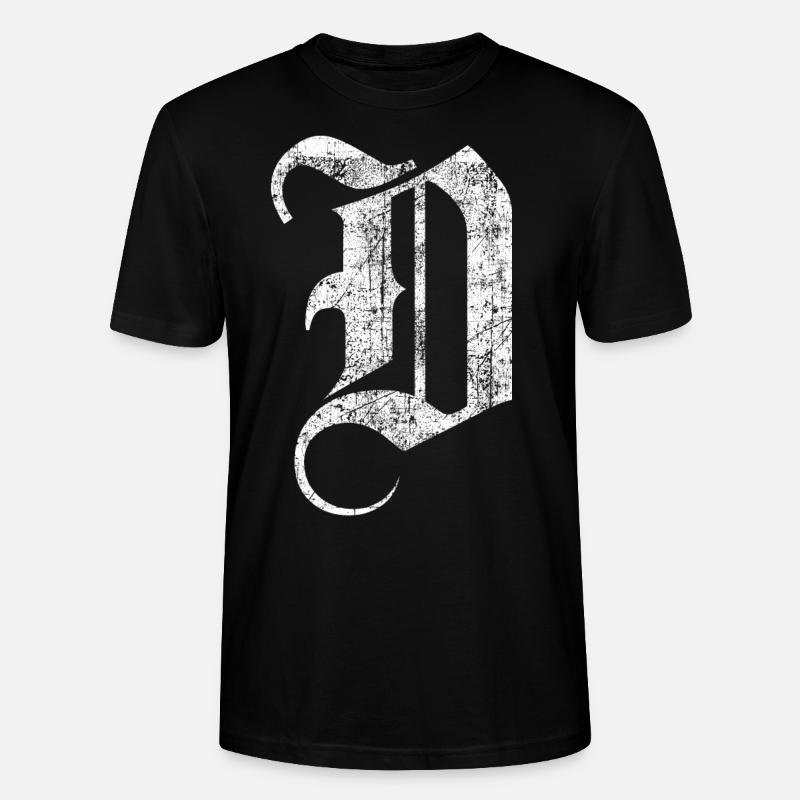 Tshirt alphabet initial D - Stanley/Stella CRAFTER Unisex Organic T-Shirt - black